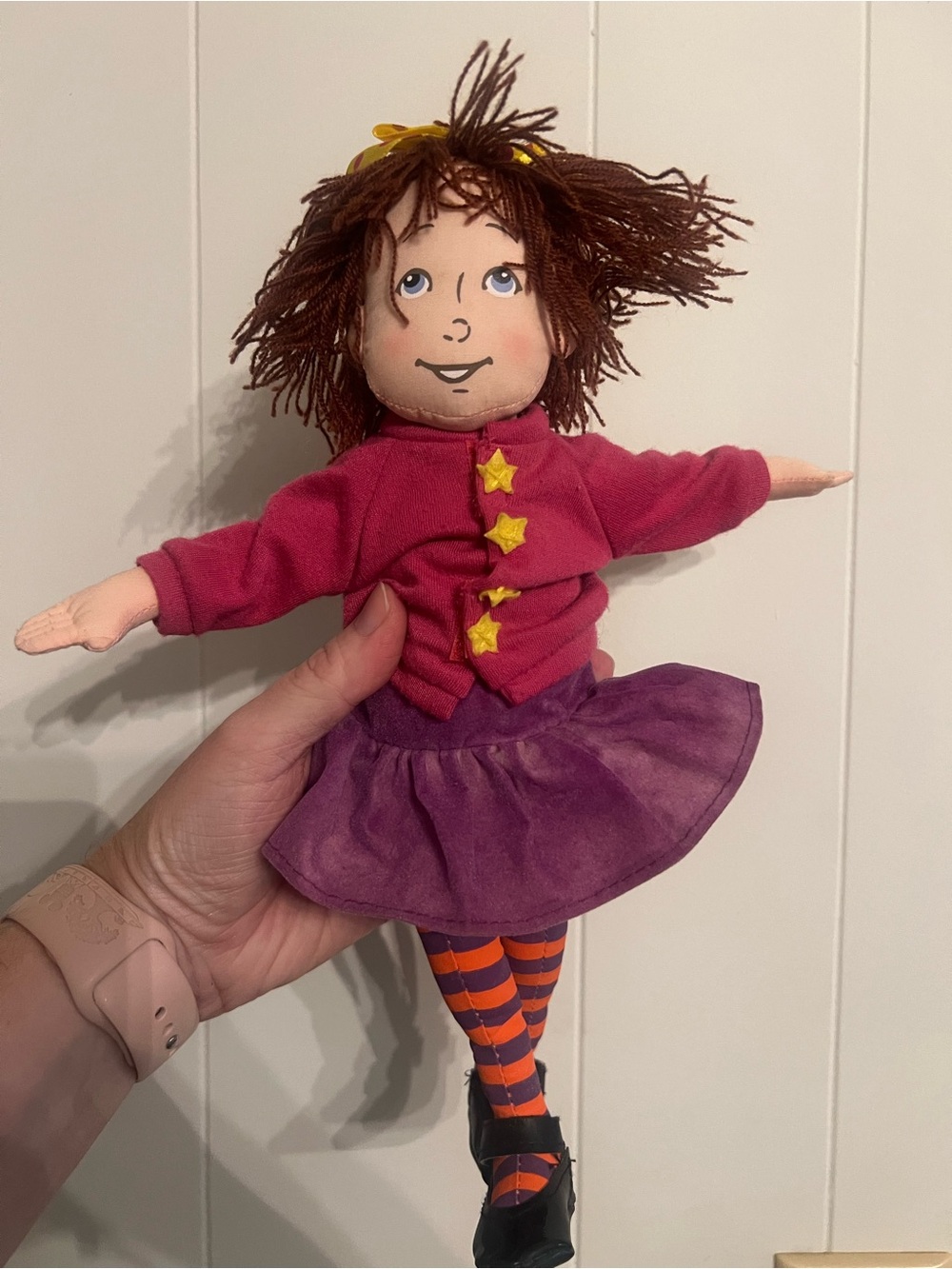 Junie B. Jones Plush Girl Doll in Pink Jacket and Purple Skirt - Soft Kids Toy